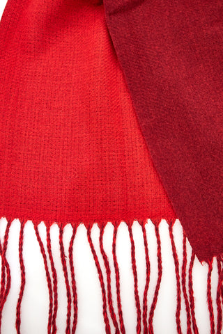 Sciarpa rossa double face con frange calda Biagiotti LB25W255-09