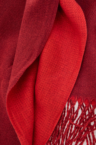 Sciarpa rossa double face con frange calda Biagiotti LB25W255-09