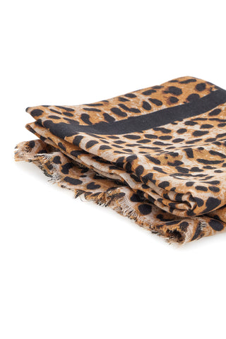 Laura Biagiotti LB25W217-20 Animalier-Schal mit schwarzem Mittelband