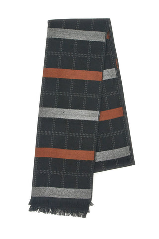 Sciarpa in viscosa nera a quadri con righe RONCATO 46,003,06