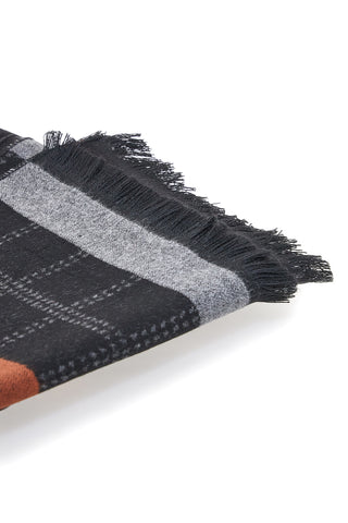 Sciarpa in viscosa nera a quadri con righe RONCATO 46,003,06