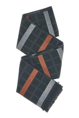 Schwarzer Viskoseschal mit Karos und Streifen RONCATO 46,003,06