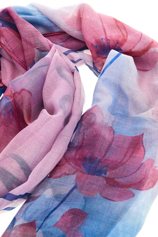Rosa Schal mit Blumendruck Laura Biagiotti 26s204-14