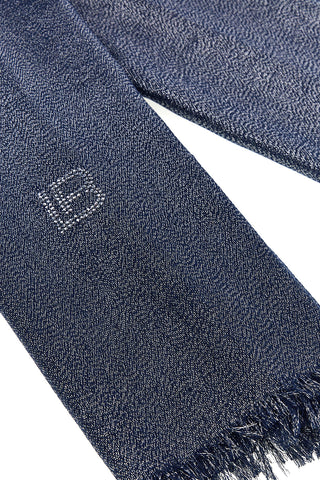 Blauer Pashmina mit Fransen Laura Biagiotti 99s298-71