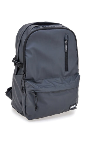 Grauer Rucksack mit Reißverschluss und Vordertasche Indigenous Metropolitan 23013