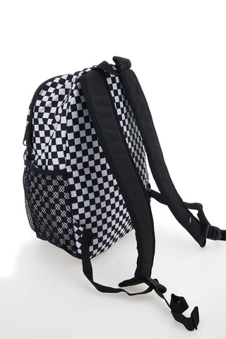 Schwarz-weiß karierter Rucksack mit zwei Taschen Vans 24