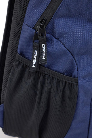 Head HBK048 Marineblau-Schwarzer Rucksack mit mehreren Taschen und Netz vorne