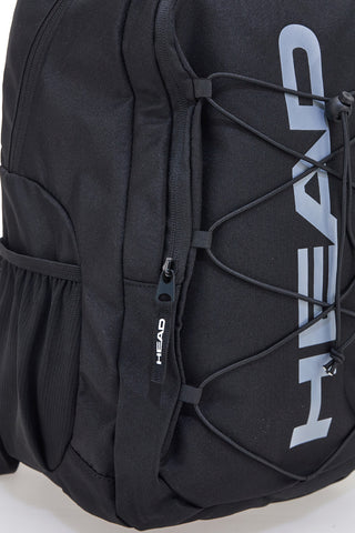 Schwarzer Rucksack mit Frontlogo und gepolsterten Schultergurten HEAD HBK048