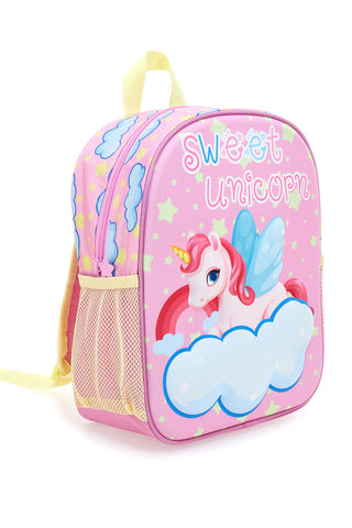 Rosa Rucksack mit Einhorn und geprägter Wolke Sweet Unicorn
