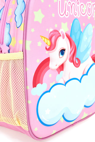 Rosa Rucksack mit Einhorn und geprägter Wolke Sweet Unicorn