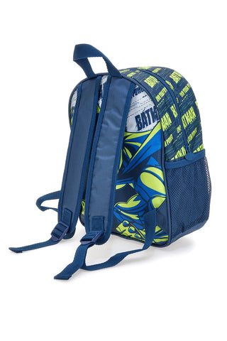 Blauer Rucksack mit Batman-Prägedruck