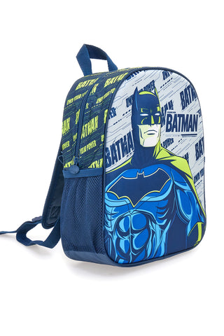 Blauer Rucksack mit Batman-Prägedruck