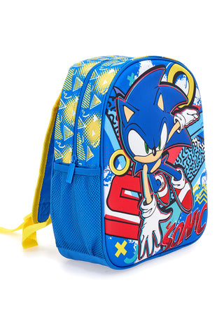 Zaino blu con stampa in rilievo Sonic