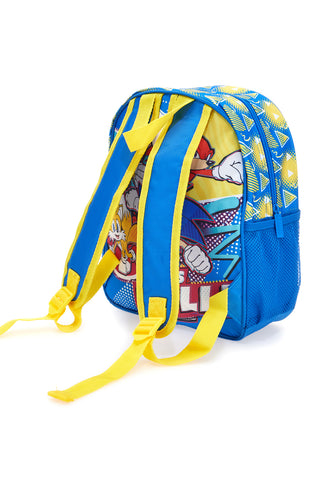 Zaino blu con stampa in rilievo Sonic