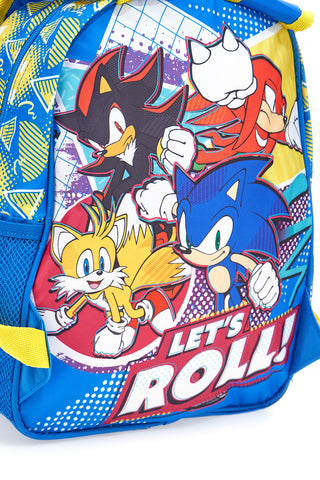 Zaino blu con stampa in rilievo Sonic