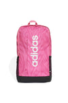Pinkfarbener Rucksack mit Tiermuster und vertikalem Logo Adidas LIN G BPK W