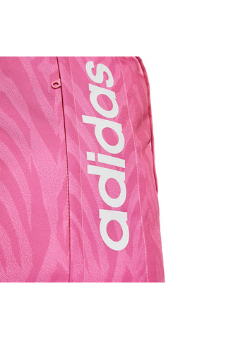Pinkfarbener Rucksack mit Tiermuster und vertikalem Logo Adidas LIN G BPK W