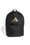 Adidas IS7048 Schwarzer Rucksack mit goldenem Logo und Laptopfach