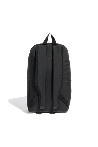 Schwarzer Adidas Linear Rucksack mit vertikalem Muster
