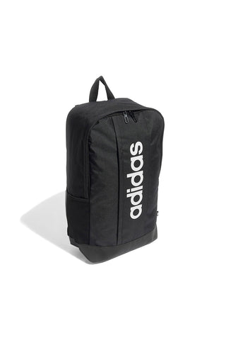 Schwarzer Adidas Linear Rucksack mit vertikalem Muster