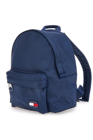 Zaino blu in tessuto con logo Tommy Daily Backpack