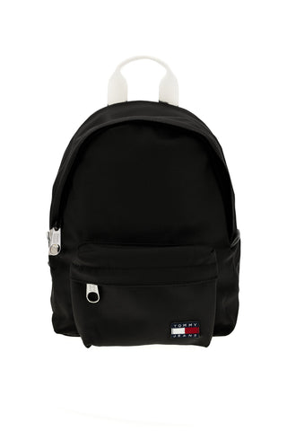 Zaino Nero in Tessuto con Dettagli Bianchi e Badge Logo Tommy Jeans 18648