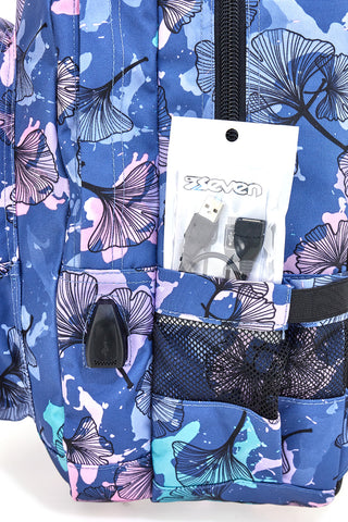 Seven Freeth Rucksack mit Blumenmuster, Blau