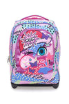 Zaino trolley multicolor con spallacci a scomparsa Seven Big Troll Facce