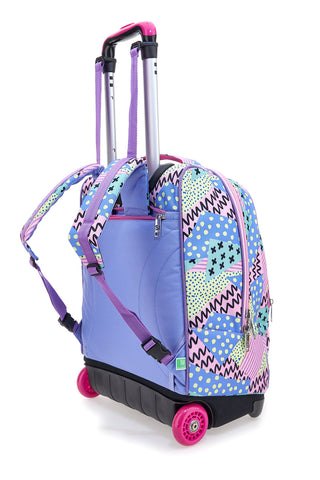 Zaino trolley multicolor con spallacci a scomparsa Seven Big Troll Facce