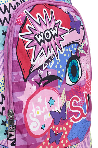 Zaino trolley multicolor con spallacci a scomparsa Seven Big Troll Facce