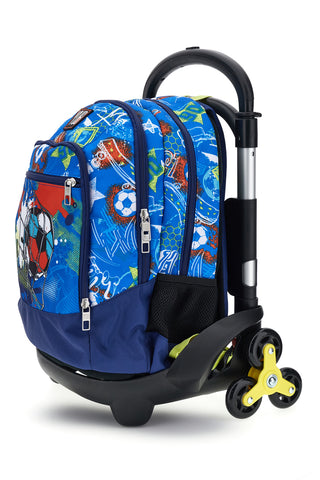Zaino trolley blu con con ruote da 65 mm Seven 3WDFAAA