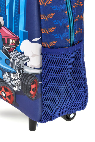 Zaino trolley blu con Hot Wheels Trolley