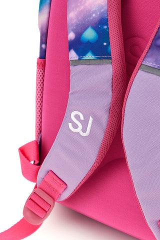 Erweiterbarer Rucksack in Lila mit galaktischem Einhorn „Seven Z/Pixie Unicorn“