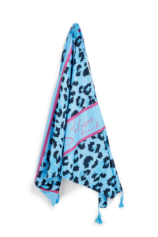 Telo mare azzurro animalier Selun beach 261006