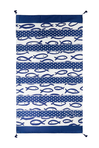 Blaues Strandtuch mit Selun Strand Druck 261025